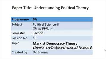 Free download Marxist Democratic Theory _ ಮಾರ್ಕ್ಸ್ ವಾದಿ ಪ್ರಜಾಪ್ರಭುತ್ವ ಸಿದ್ಧಾಂತ _ Session 18 } Political Science-II.mp4 video and edit with RedcoolMedia movie maker MovieStudio video editor online and AudioStudio audio editor onlin